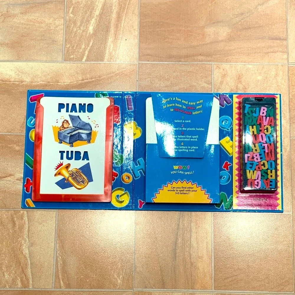 Vintage Kids I Can Spell Interactive Educational Letter Card Set